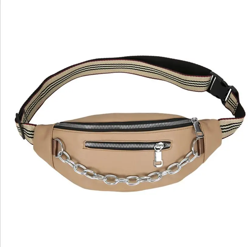 

2021Fashion PU Waist Bag Women Money Belt Bum Pack Travel Crossbody Chest Bags