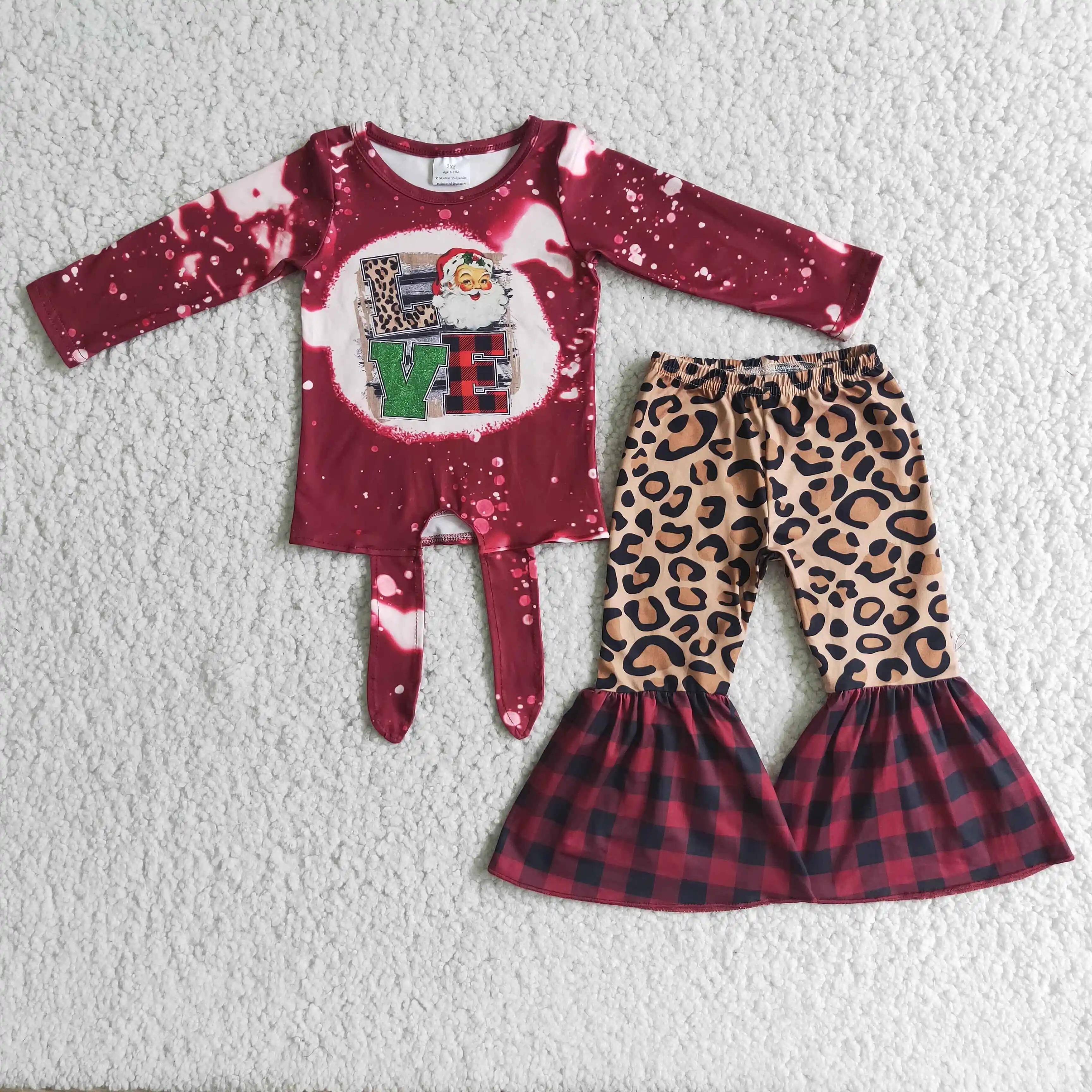 

New Arrival NO MOQ RTS Wholesale Adorable Infant Toddler Girls Santa Claus Boutique Outfit Baby Girl Christmas Clothes