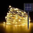 Светодиодная уличная Водонепроницаемая гирлянда на солнечной батарее, 7 м12 м22 м
