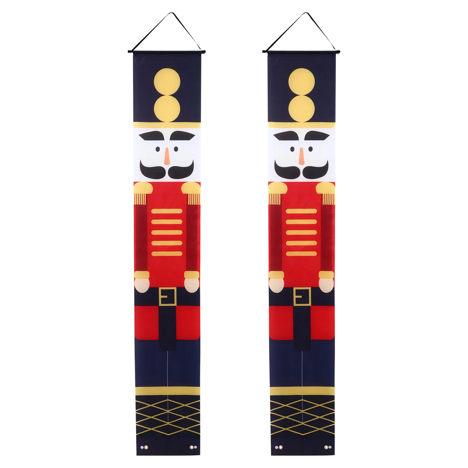 

1 Pair Of Christmas Door Curtain Nutcracker Soldier Banner Door Flag for Party