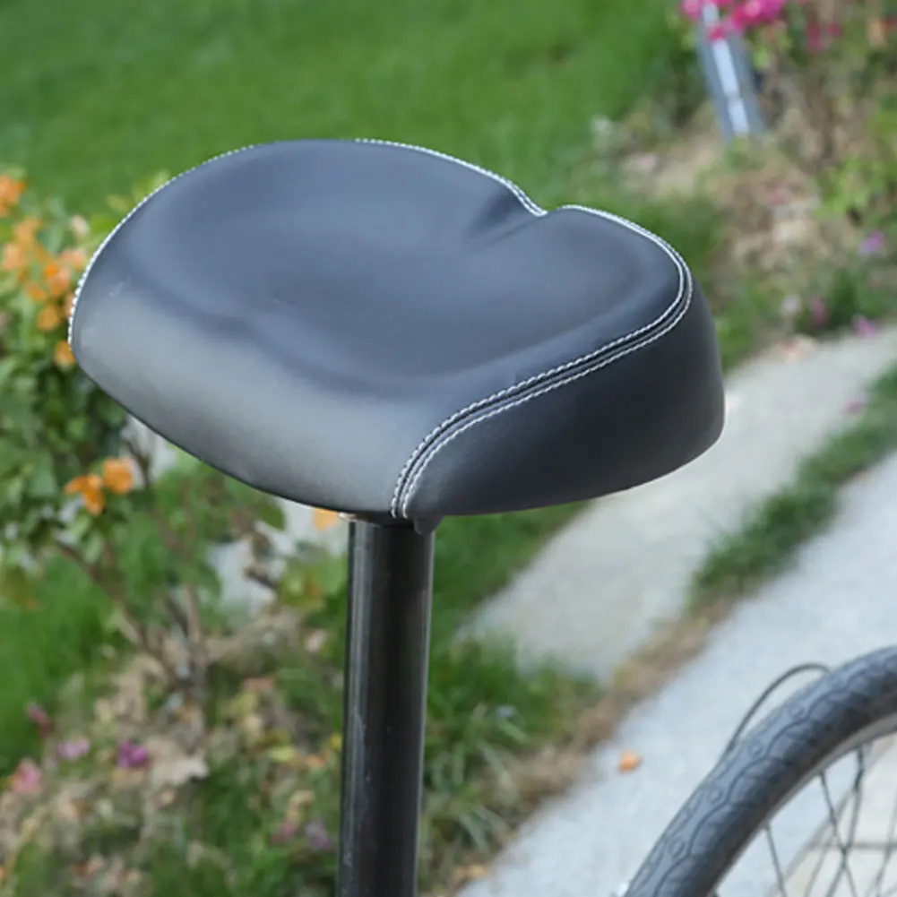

Bicycle Saddle Comfortable PU Leather Bike Seat Cushion No Nose Soft Wide Bicycle Saddle Cycling Cushion Pad Cycle Seat Black