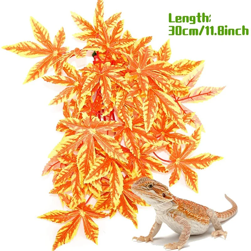 3 упаковки растения для рептилий подвесное шелковое растение террариума с