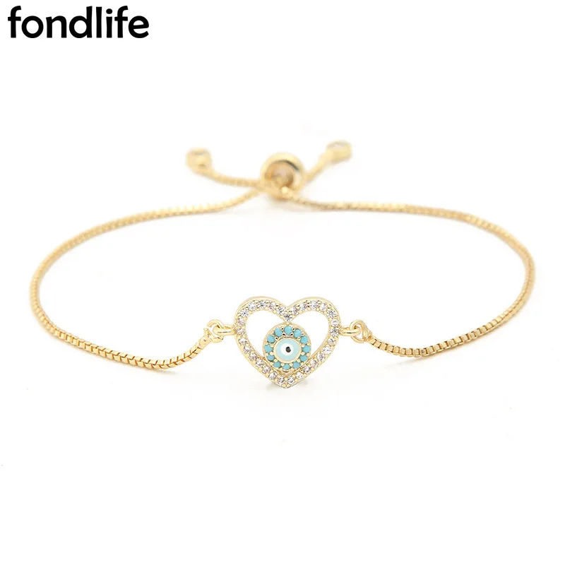 Женский браслет с подвеской в виде сердца 4 цвета | Украшения и аксессуары