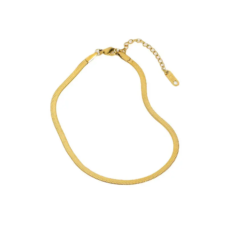

HelloLook 3MM Miami Cuba Anklet Snake Chain Women Stacking Anklet 18K Gold Plated Stainless Steel Anklet Bracelet Drop Shipping