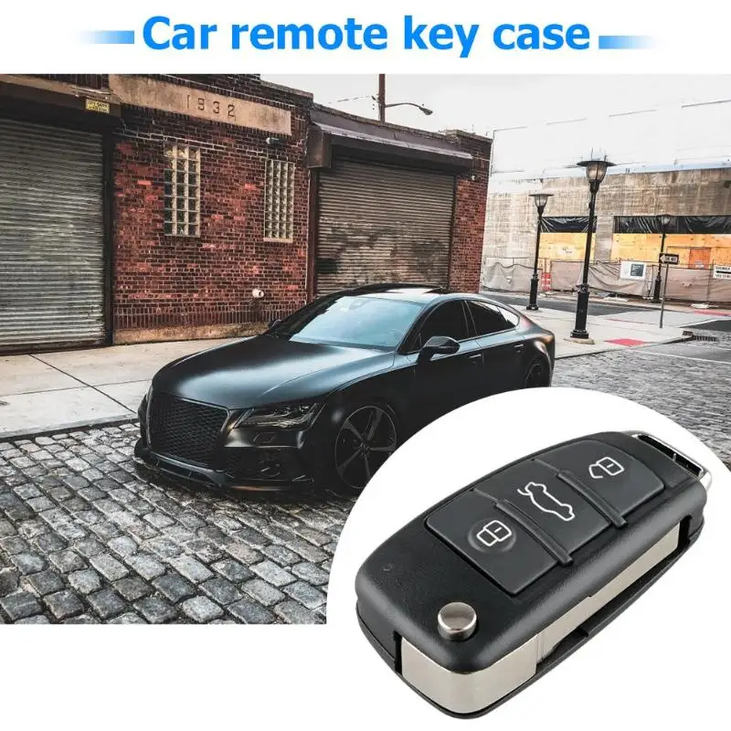 Car Remote Key Case 3 Buttons Flip Folding Portable Wear-resistant and Durable Shell Replacement for Audi A6 A8 | Автомобили и