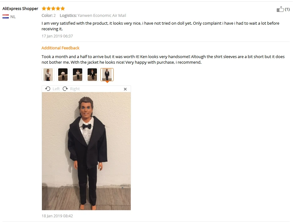 

Ken the Boyfriend Wearing Suit for Barbie BJD Doll, Clothes Accessories Play House Dressing Up Costume Christmas Gift