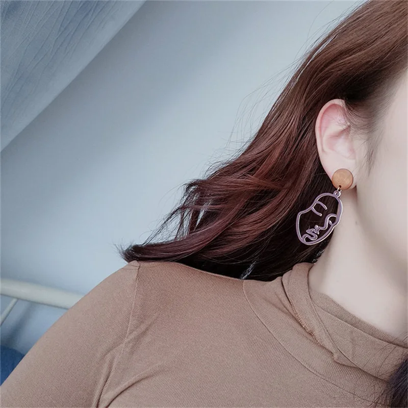 Винтажные металлические двухслойные серьги-подвески в стиле панк из сплава |