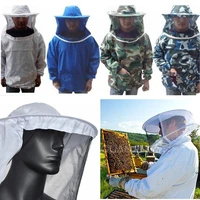cotton hooded beekeeping suit veil hat jacket protective coverall body cover beekeepers costume apicultura equipment