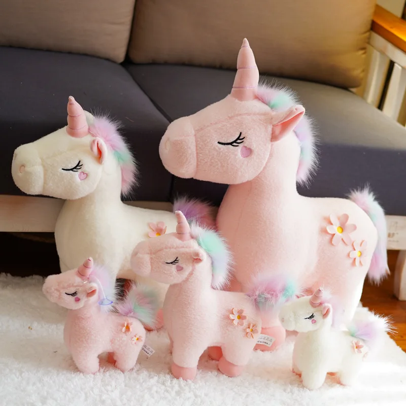 Маленький единорог игрушки мягкие плюшевые животных и Плюшевый лошадка с куклой
