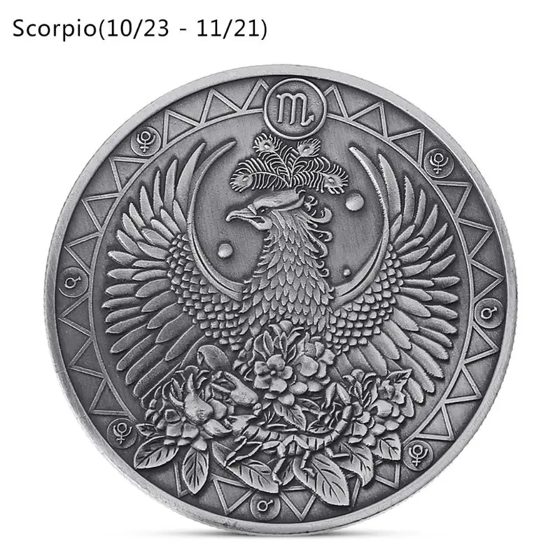 Посеребренные Юбилейные монеты с двенадцатью созвездиями Скорпион коллекция