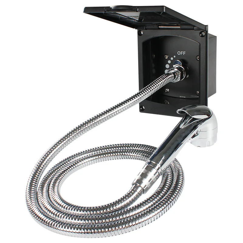 Black Exterior Shower Box Kit For Caravan RV Boat Motorhome