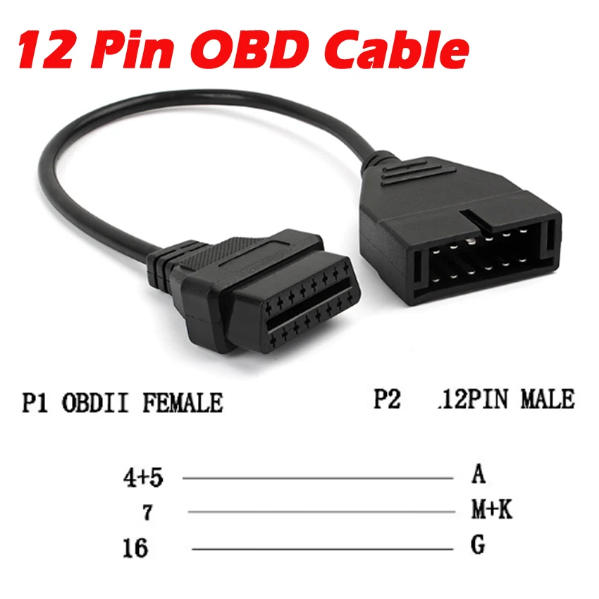 Новейший OBD 2 OBD2 разъем для GM 12 Контактный адаптер к 16 контактному женскому