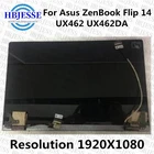 Оригинальный запасной 14-дюймовый экран в сборе для ноутбука Asus ZenBook Flip 14 UX462 UX462DA, ЖК-панель, сенсорный экран в сборе, верхняя часть