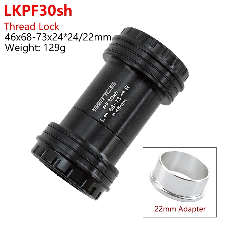 LKPF30sh 46x24-22mm BB30 PF30 BB386 BSA 30 24 22 мм Нижний Кронштейн велосипед BB запчасти, подшипник 68 73 мм центральная ось дорога MTB набор игрушек для SHIMANO SRAM - Цвет: LKPF30sh 46x24-22mm