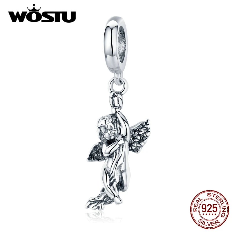 WOSTU Настоящее серебро 925 пробы Фурнитура для бижутерии Купидон символ любви