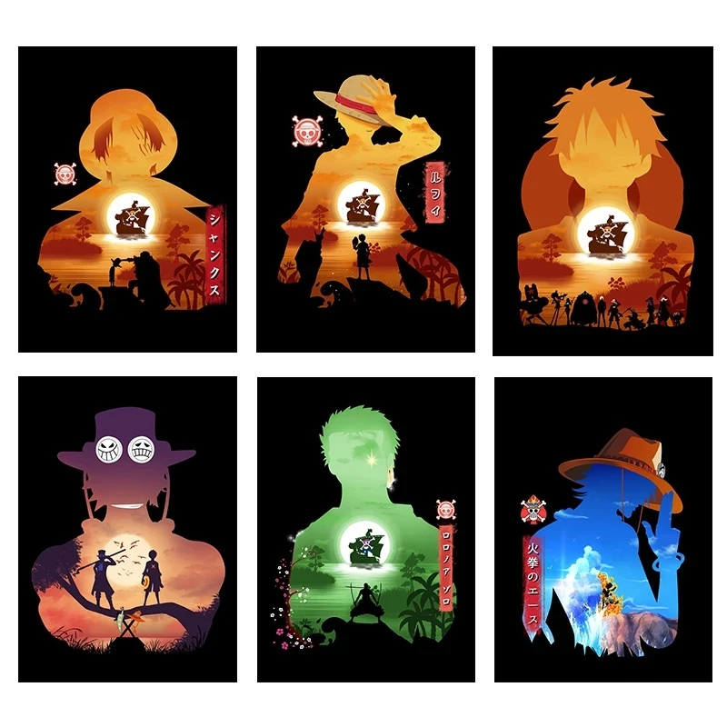 

Japanese Modular Anime Hd Prints One Piece Pictures Home Decor Painting Canvas Luffy Poster Wall Art For Living Room No Frame