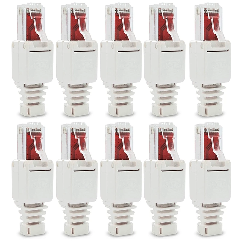 

10 x Network Connectors Tool-Free RJ45 CAT6 LAN UTP Cable Plug Without Tools Cat5 Cat7 Installation Cable Patch Cable