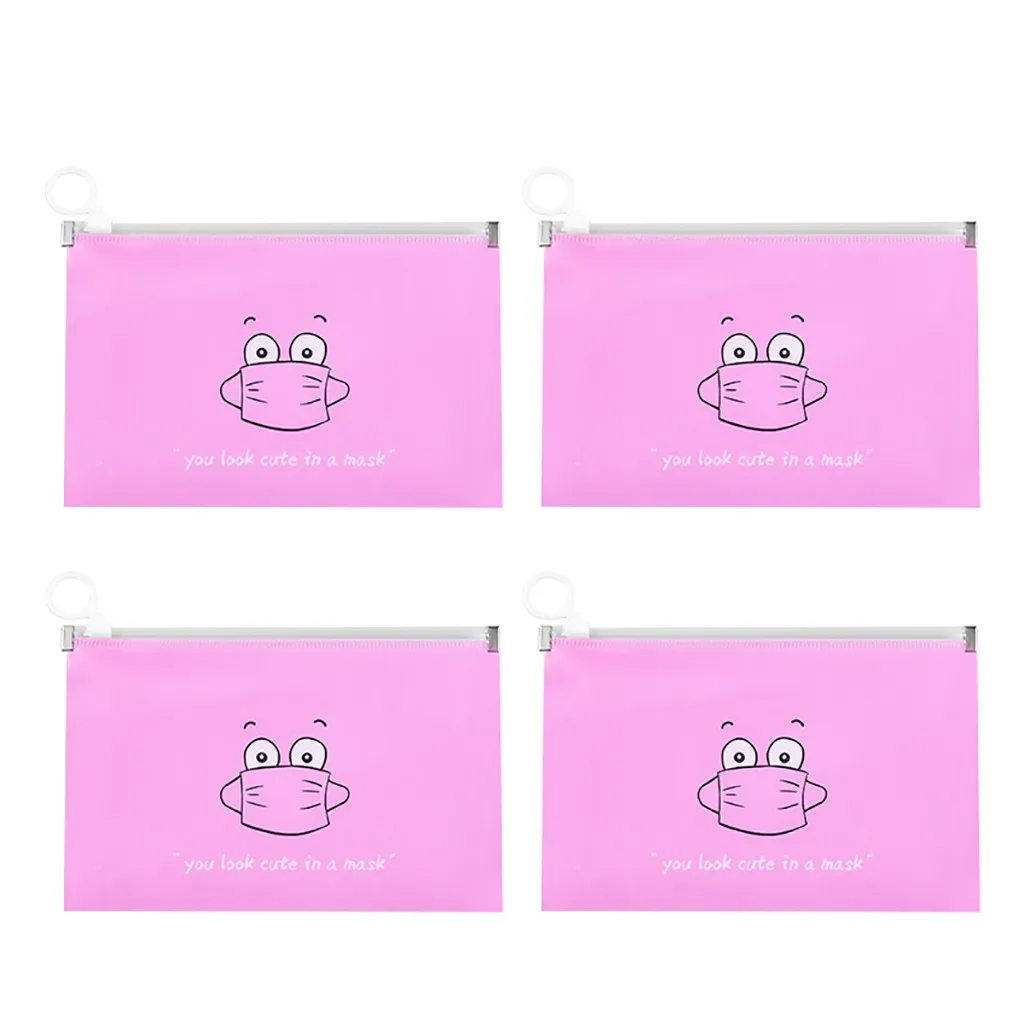 4pc Waterproof Mask Holder Portable Face Case Bag Organizer Foldable Cleaning Storage Bags Facemask | Дом и сад