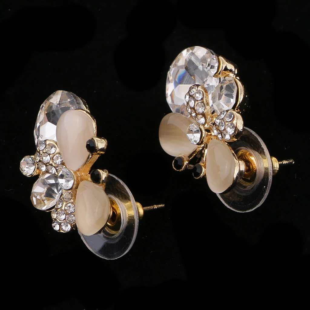 

Elegant Earrings Crystal Butterfly Women Fashion Ear Stud Ear Wire Ear Decor