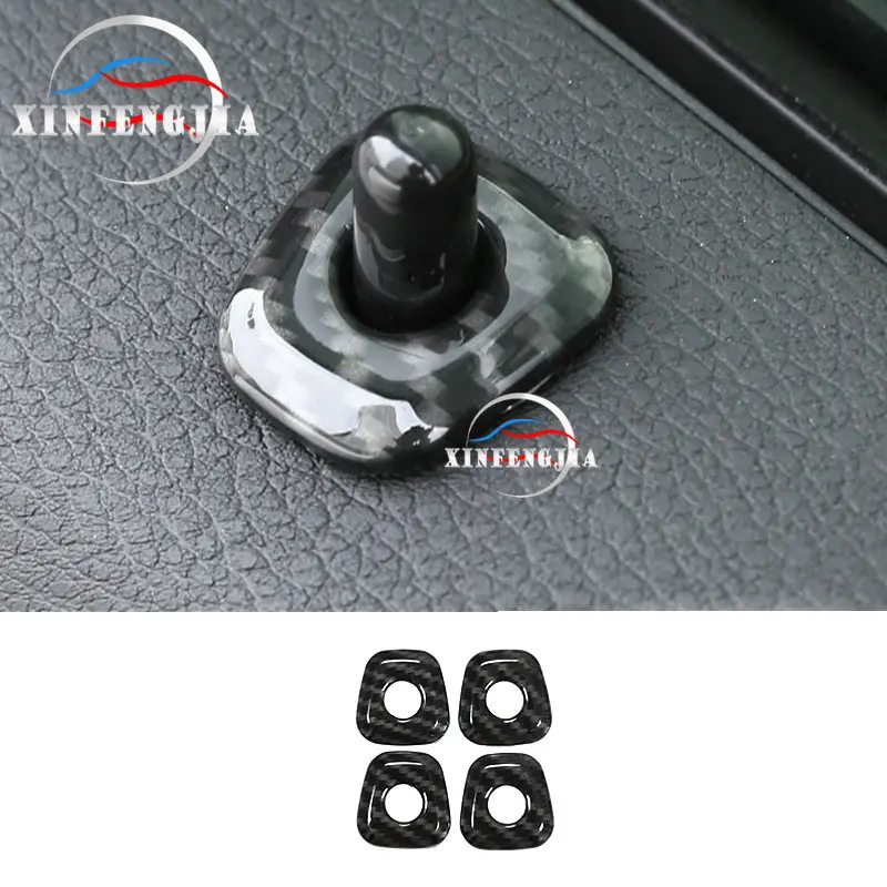 

For BMW X1 X2 F47 F48 16-19 4* Carbon Fiber Color Door Lock Pins Pin Cover Trim
