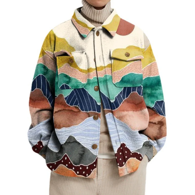 Мужская повседневная куртка свободная рубашка топы для молодежи модная мужская