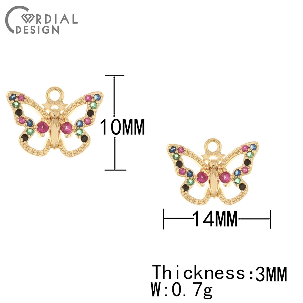

Cordial Design 20Pcs Jewelry Accessories/CZ Charms/Butterfly Shape/Genuine Gold Plating/Hand Made/DIY Pendant/Earring Findings