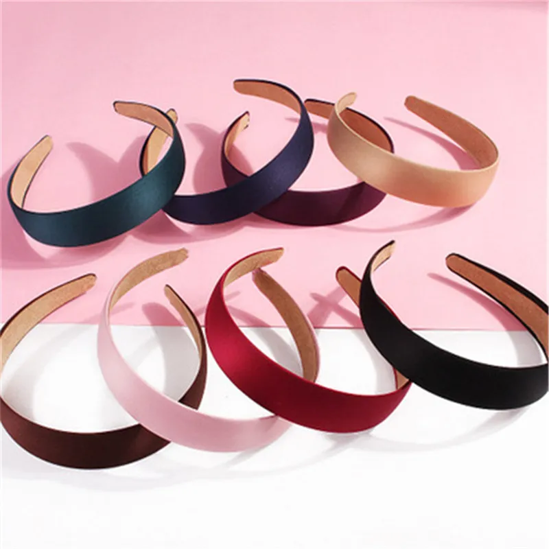 Повязка на голову женская/Детская пластик нескользящая широкая однотонная 2021| |