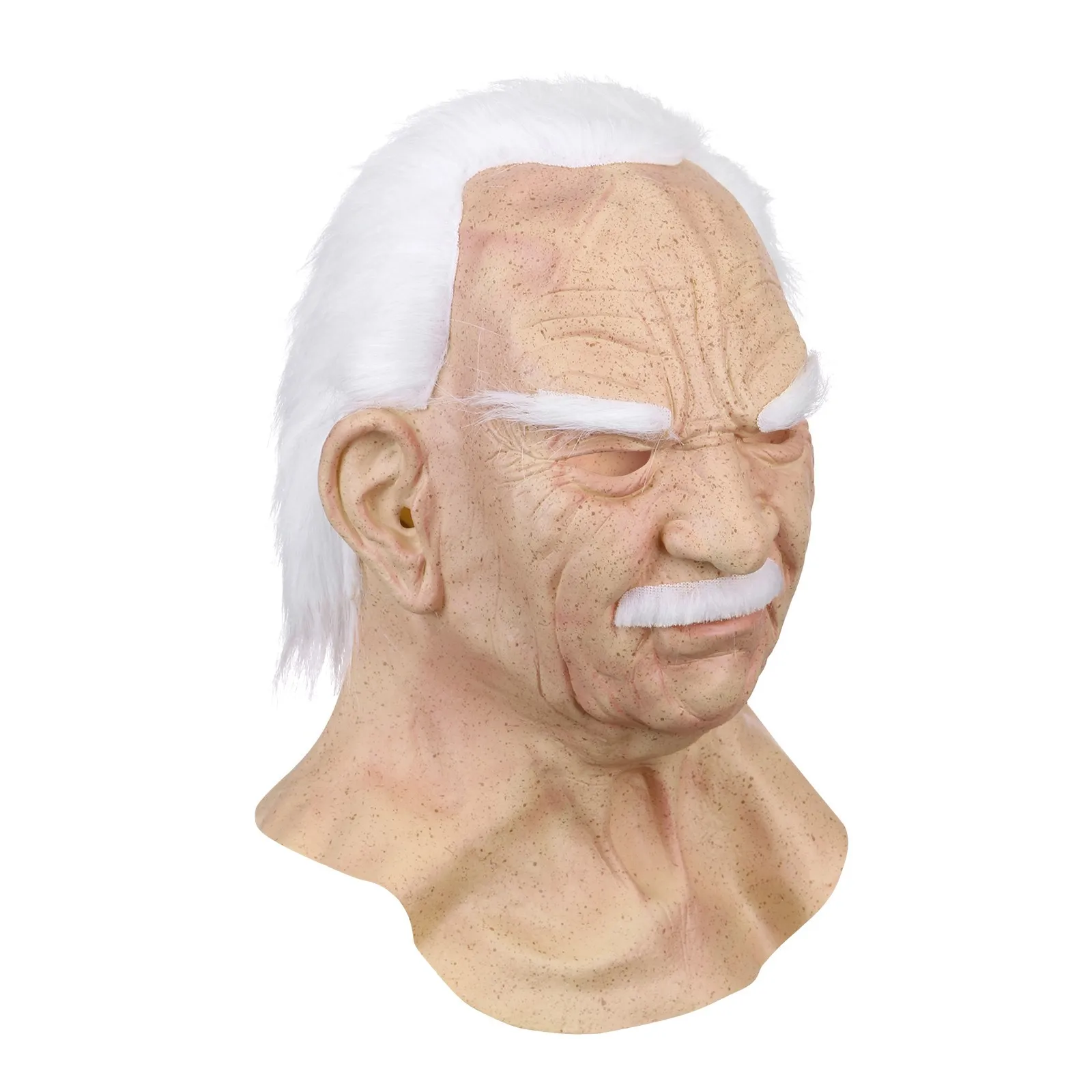 

Halloween White-haired Old Man Mask Adult Head Funny Mask Toy Cosplay Halloween Surprise Party Old Man Mask Gift For Adult