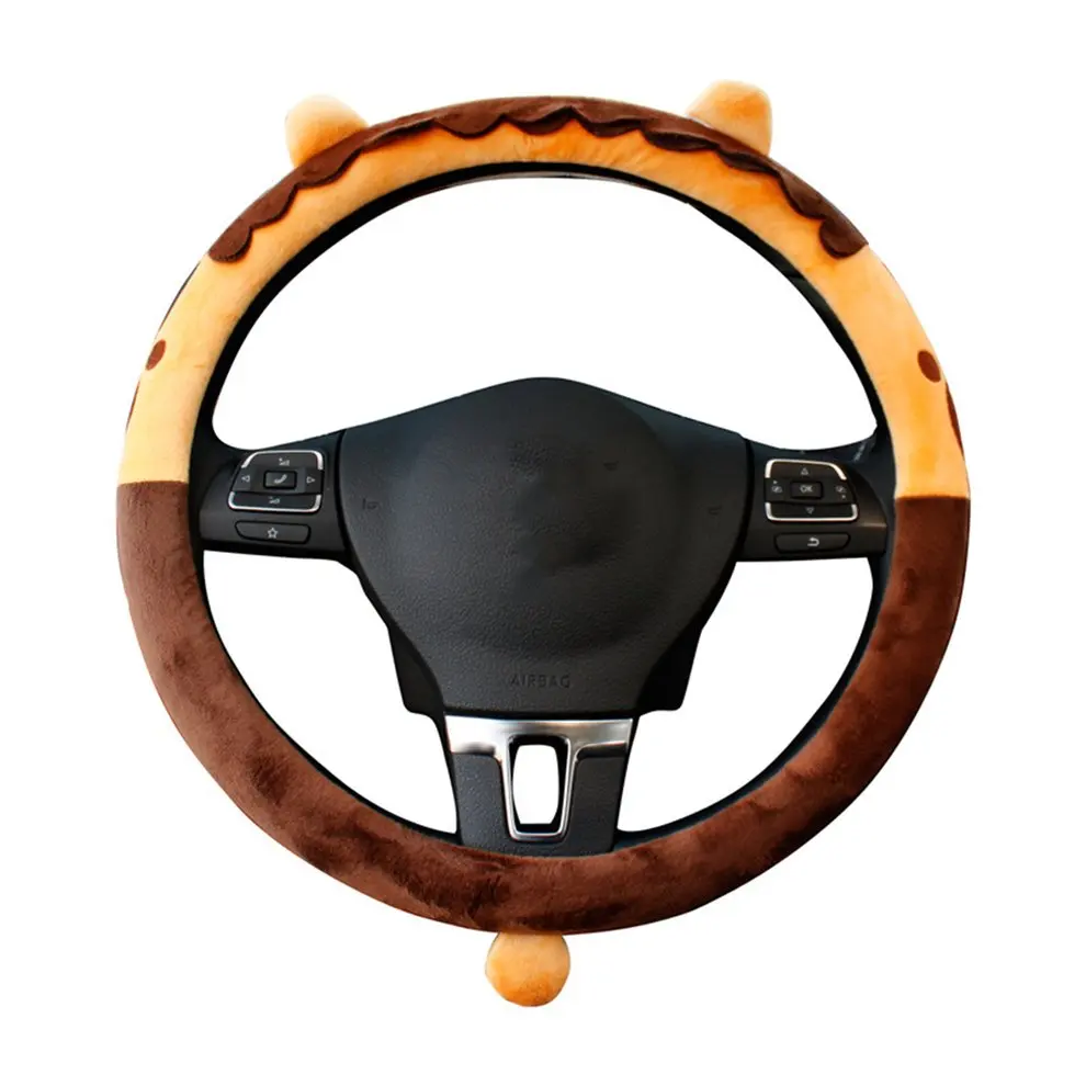 

Car Cartoon Steering Wheel Cover Cute Cartoon Plush Summer Season Universal Handle Anti-Slip Steering Wheel Cover Lion