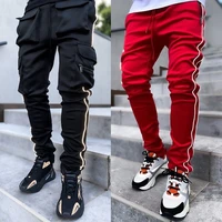 mens spring and autumn new trend sports pants mens casual pants trendy brand loose straight reflective running training pants