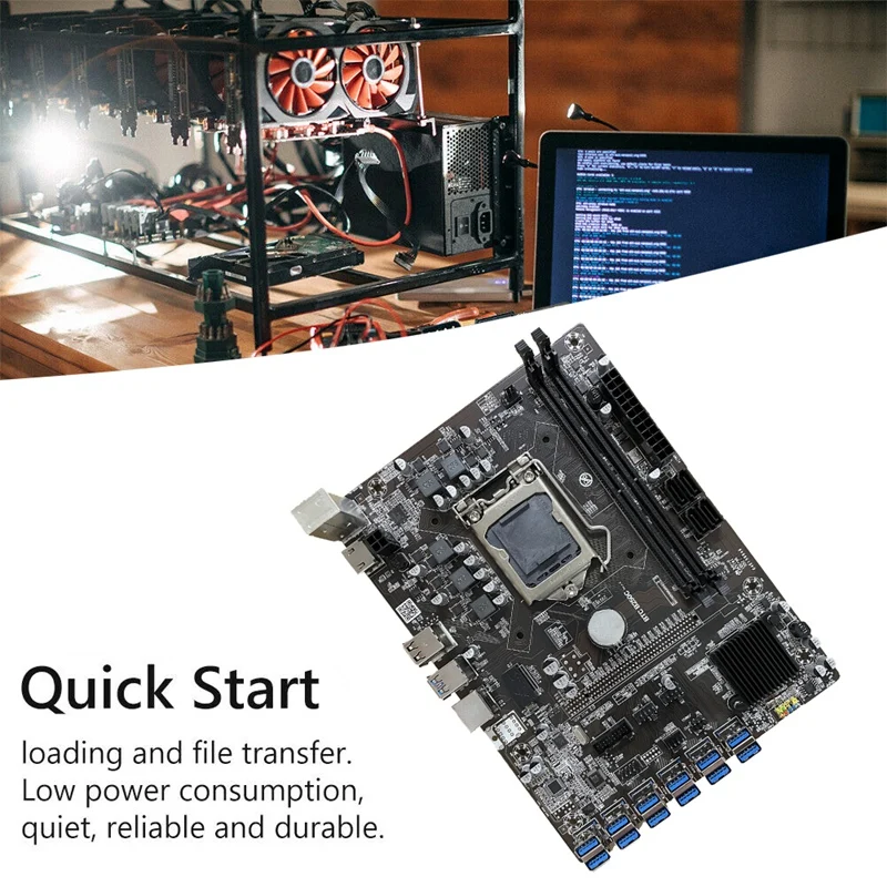 Материнская плата для майнинга BTC-B250C с 12-ю портами USB3.0 для слотов PCI-E графических карт LGA1151 2XDDR4 16GB DIMM RAM SATA 3.0 on.