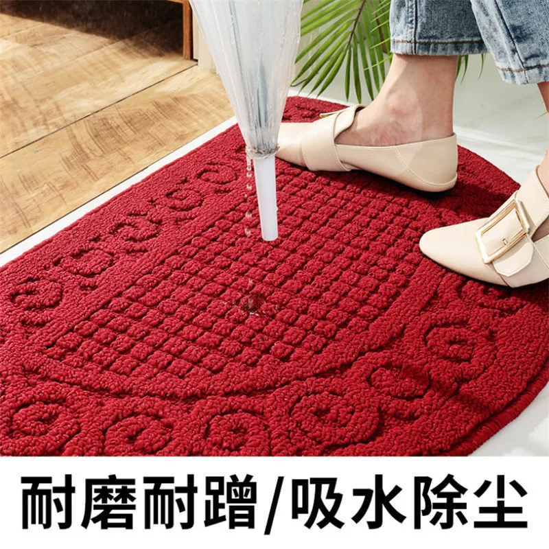 solid color retro semi circular dust removal door mat home household bathroom non slip floor rug free global shipping