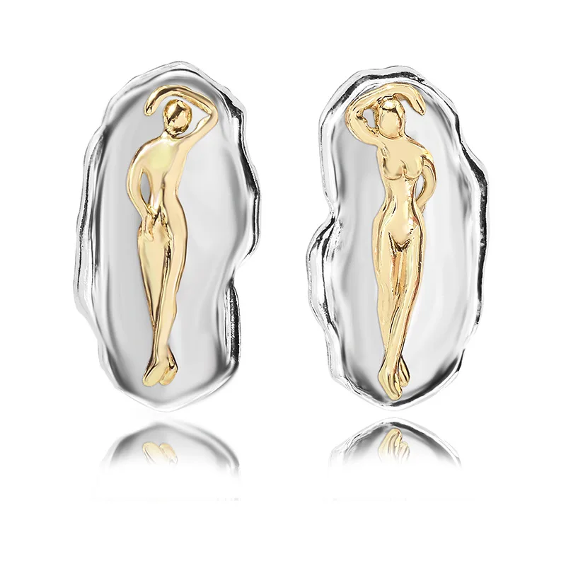 

Irregular Golden Figure Earrings for Women High Quality 2020 Stud Earrings New Fashion Personal Advanced Sense Gift Jewelry