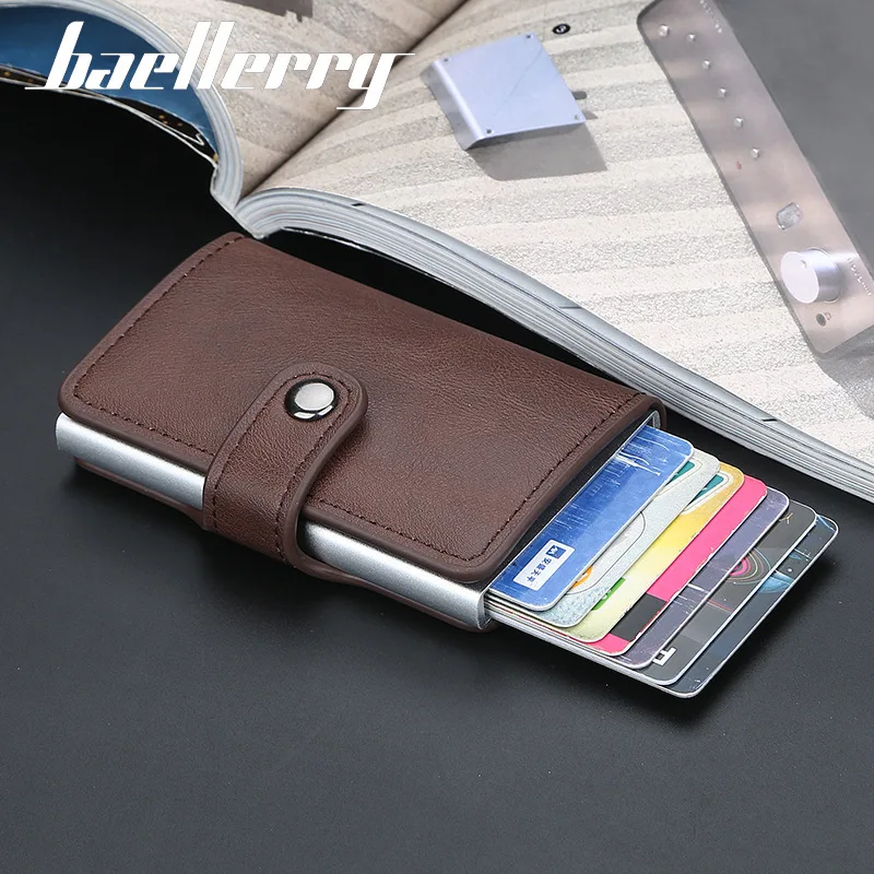 2020 Passport Cover Business Id Credit Card Holder Wallet Metal Rfid Aluminium Note Carbon Box Pu Leather Women 10 Solid Hasp