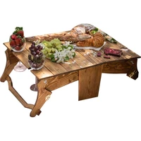 35x25x13cm trayfolding picnic basket table outdoor compact portable folding wine table timber table fruit snack indoor