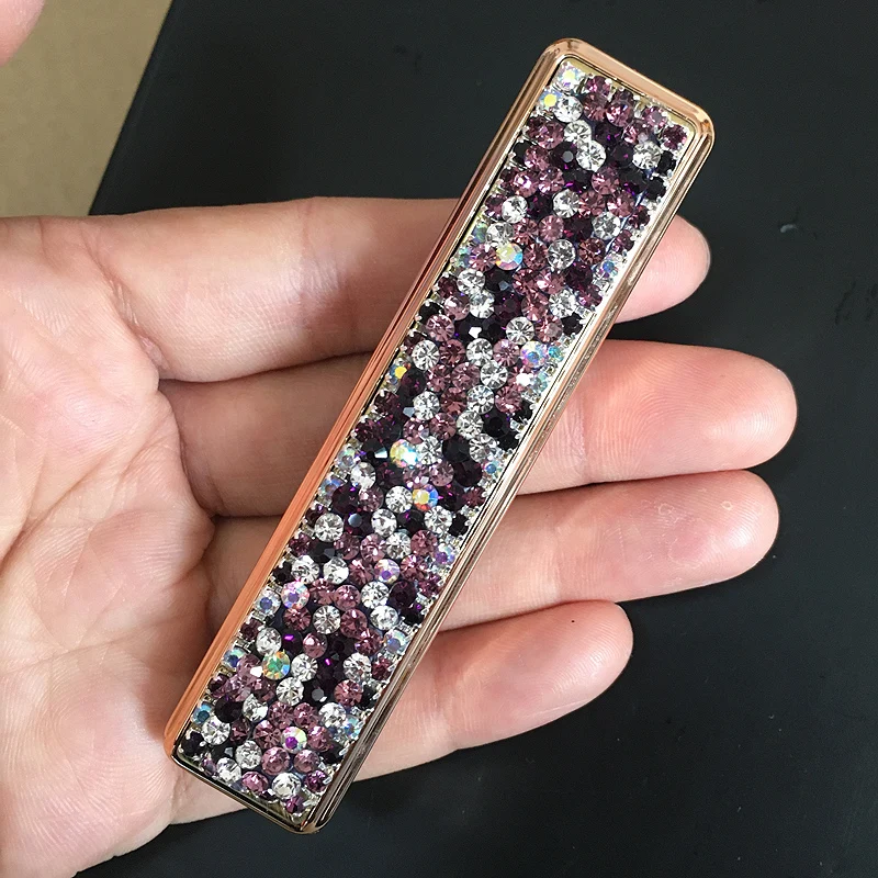 Сигаретная Зажигалка со стразами металлическая зажигалка с Usb-зарядкой тонкая