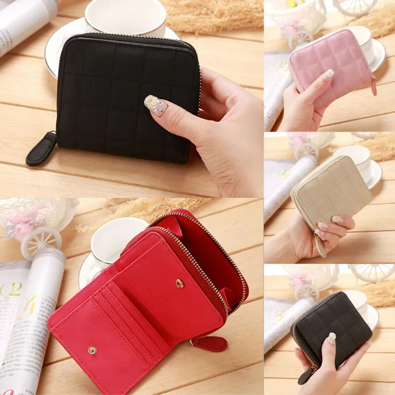Женский кошелек из искусственной кожи складной на молнии мини-сумка клатч
