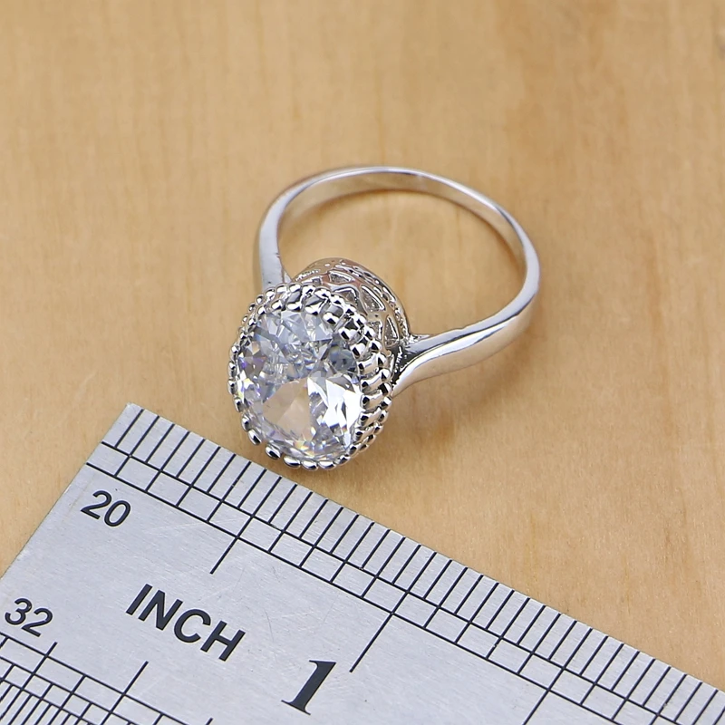 Женский комплект украшений из серебра 925 пробы с белым цирконием вечерние серьги