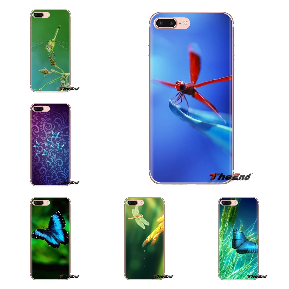 Для iPod Touch Apple iPhone 4 4s 5 5S SE 5C 6 6S 7 8 X XR XS Plus MAX мягкие прозрачные чехлы синяя стрекоза |