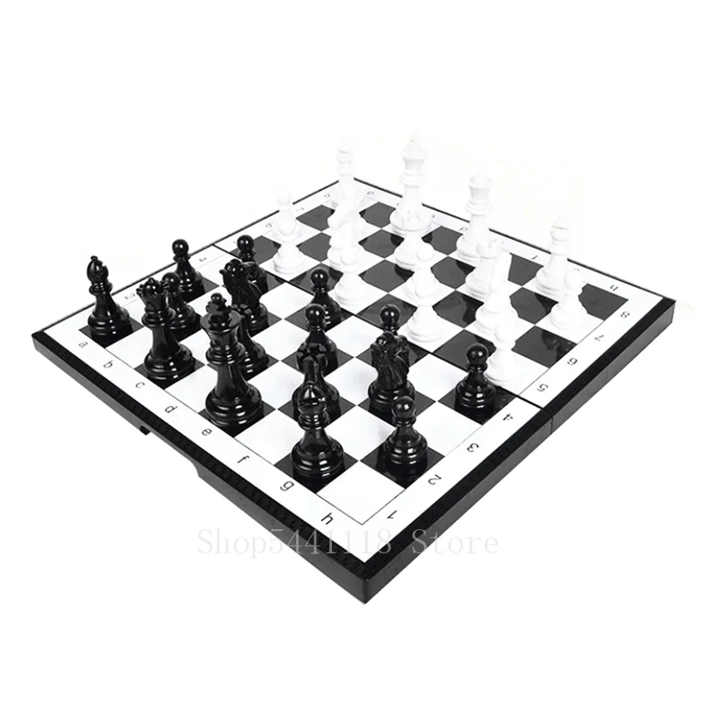 

Chess Set Folding Plastic Chessboard Lightweight Board Game Home Outdoor Portable Kid Toy 2021 NEW