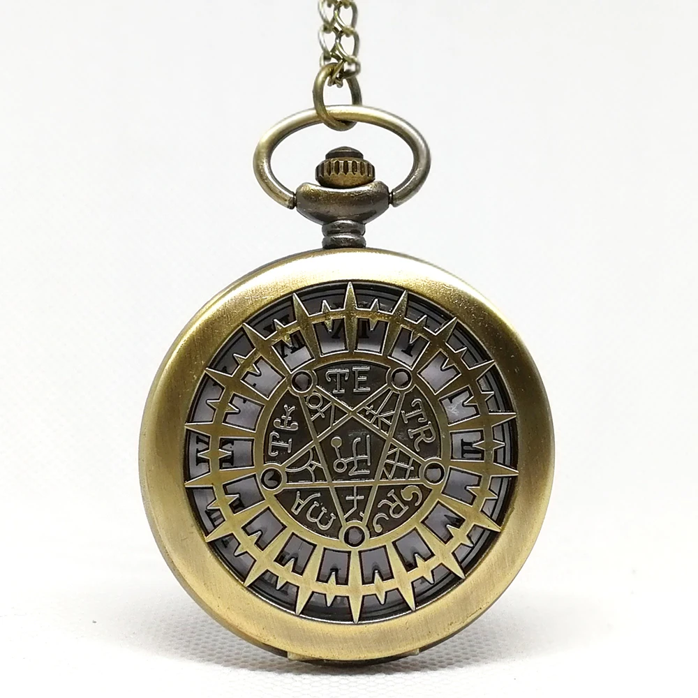 Кварцевые часы Kuroshitsuji кварцевые карманные черного/бронзового цвета аналоговые в
