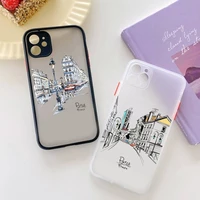 travelling world travel street painting color phone case for iphone x xr xs 7 8 plus 11 12 13 pro max 13mini translucent matte