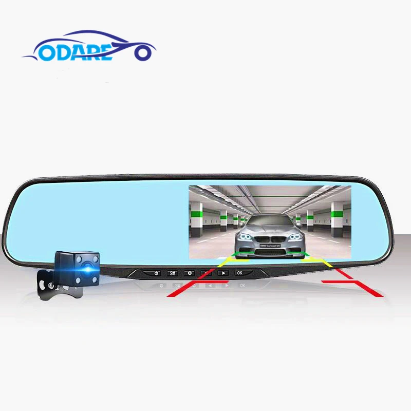 Автомобильный видеорегистратор Odare Full HD 1080P Автомобильное зеркало заднего вида с