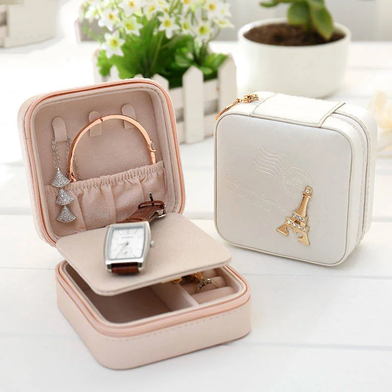 Маленькая портативная шкатулка для ювелирных изделий стеклянная коробка