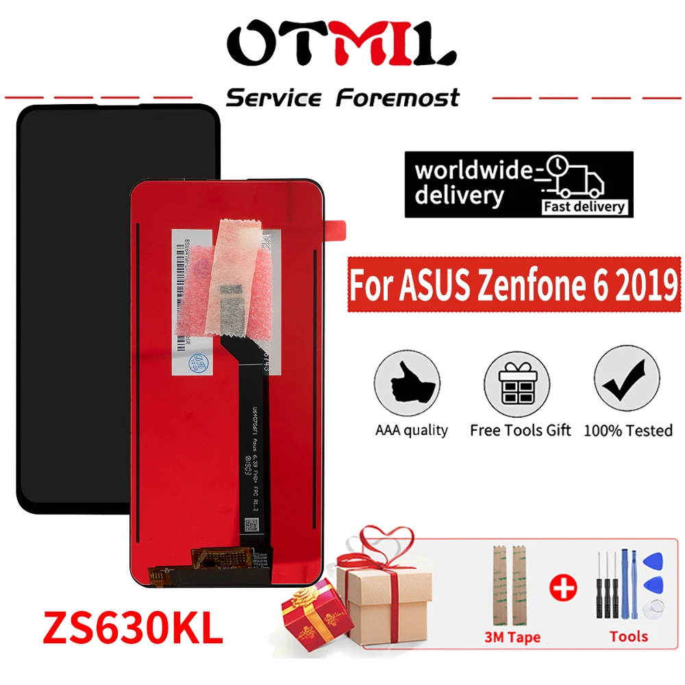 

Оригинальный ЖК-дисплей 6,4 дюйма для ASUS Zenfone 6 2019 ZS630KL I01WD, ЖК-дисплей с сенсорной панелью, дигитайзер, запасные части, бесплатные инструменты