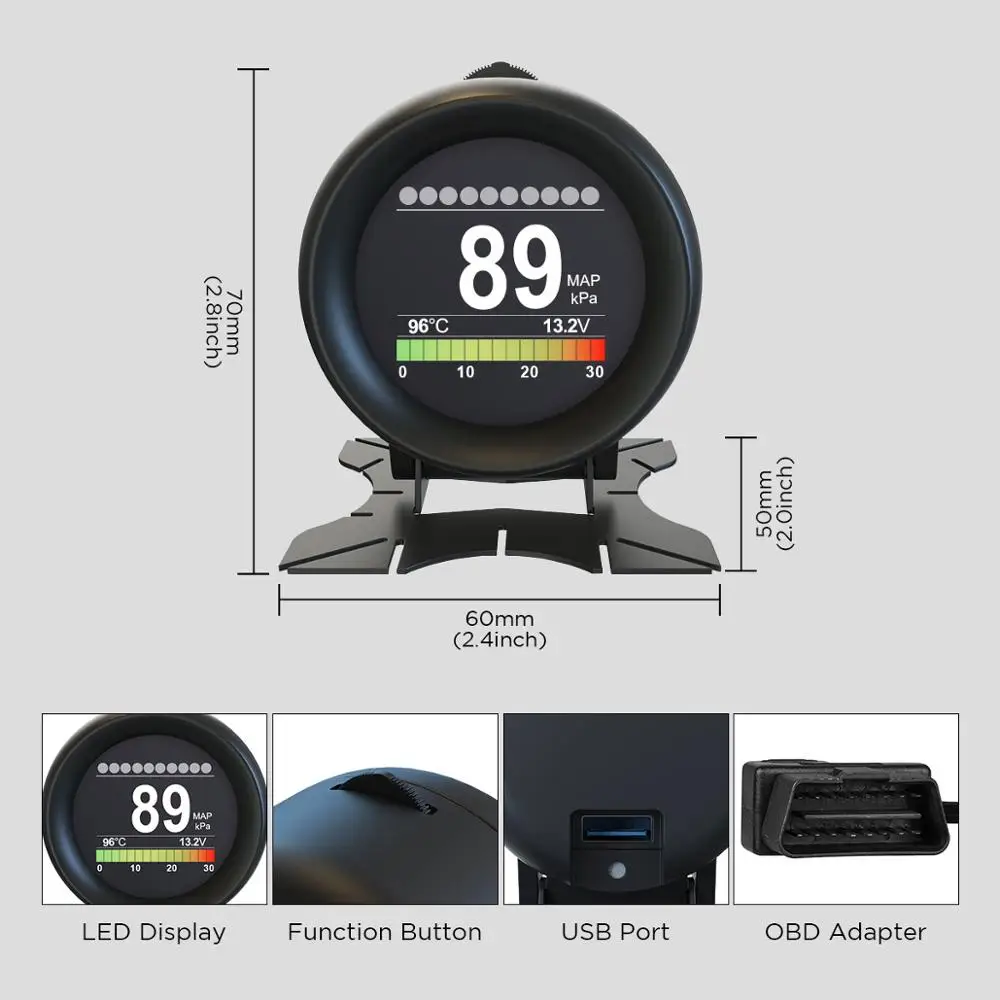 AUTOOL X60 автомобильный диагностический измеритель OBD 2 цифровой дисплей