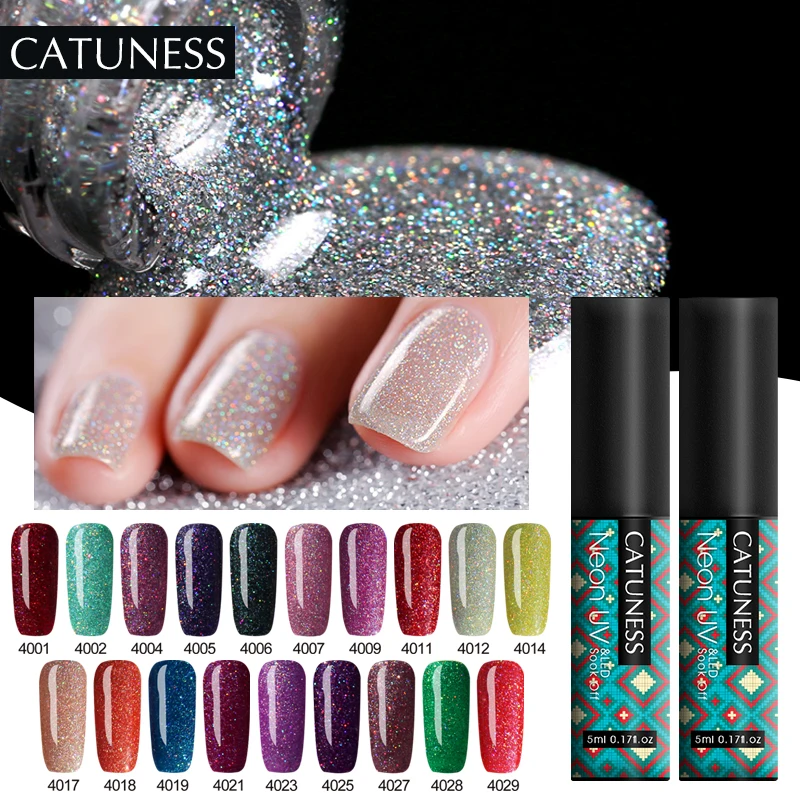 CATUNESS лак Полупостоянный Lucky colors 19 цветов неоновый Блестящий Гель для ногтей
