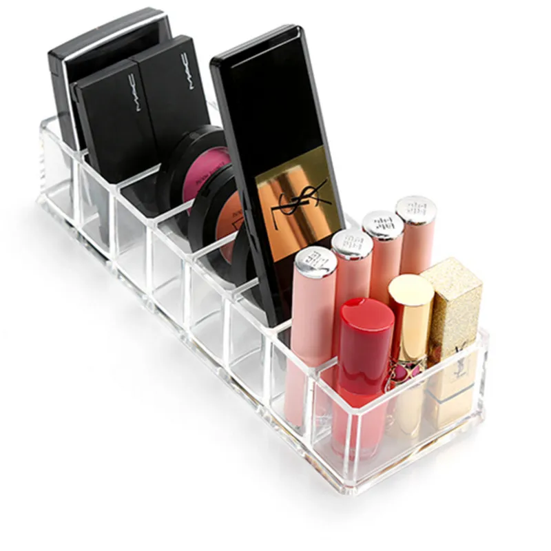 Пластиковый ящик для хранения с 8 отделениями помады/пудры чехол прозрачного