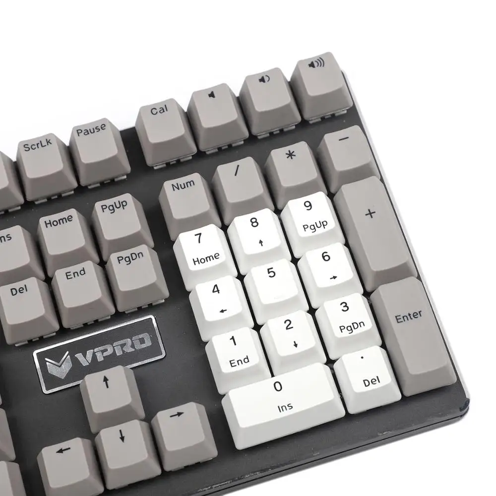 YMDK 108 PBT двойной выстрел Dolch серый белый не блестящий по OEM профилю для MX