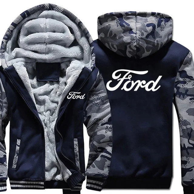 

2022 free shipping Ford Mustang Hoodies Winter Camouflage sleeve Jacket Men Fleece Mustang 50 years Sweatshirts S-5XL